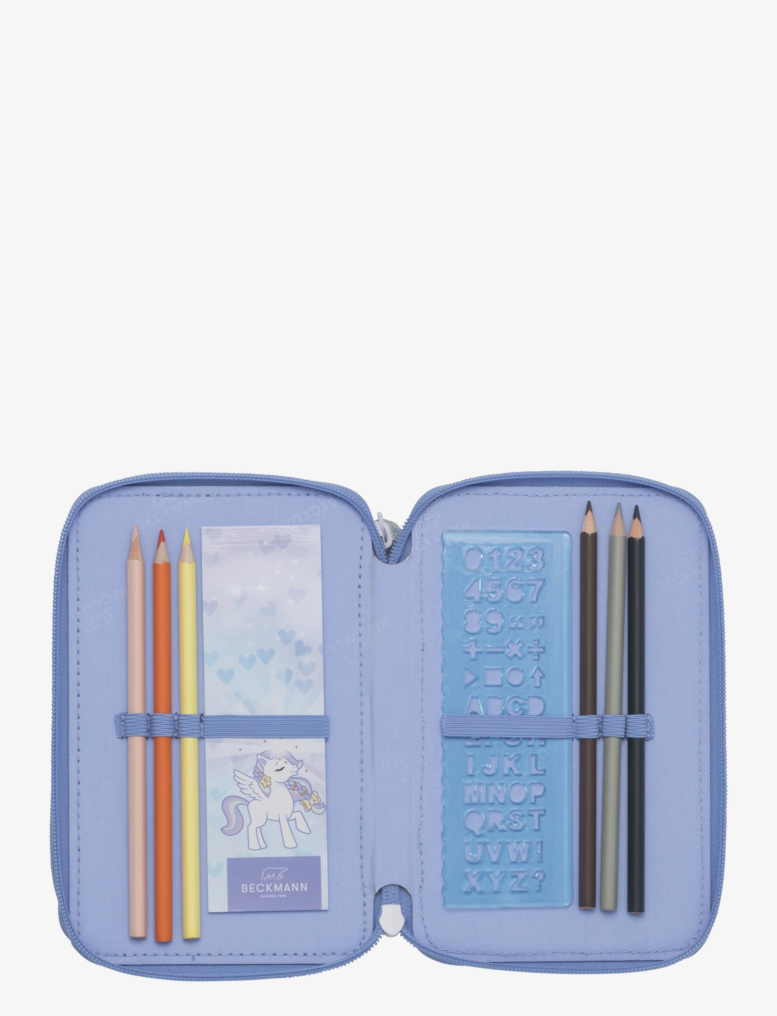 Beckmann Norway - Three section pencil case w/content - Unicorn Princess Ice B - Étuis à crayons - unicorn princess ice blue - 3