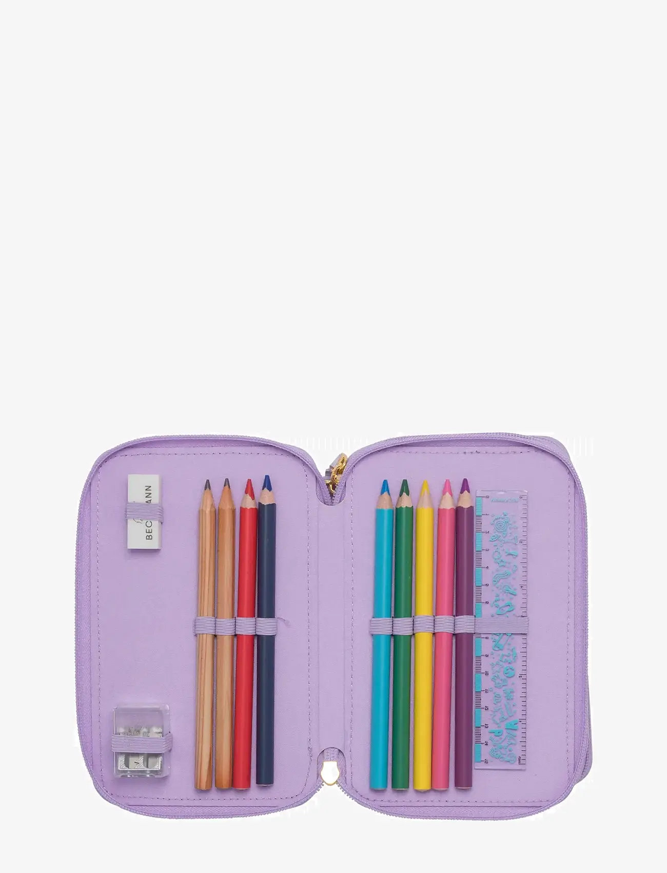 Beckmann Norway - Three section pencil case w/content, Unicorn Princess Purple - penalhuse - unicorn princess purple - 1