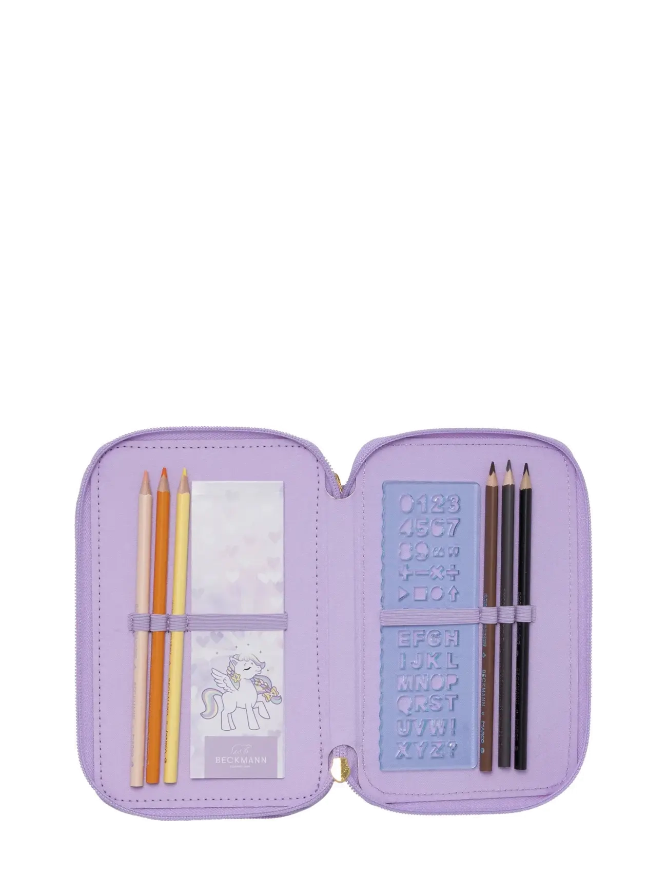 Beckmann Norway - Three section pencil case w/content, Unicorn Princess Purple - federmäppchen - unicorn princess purple - 3