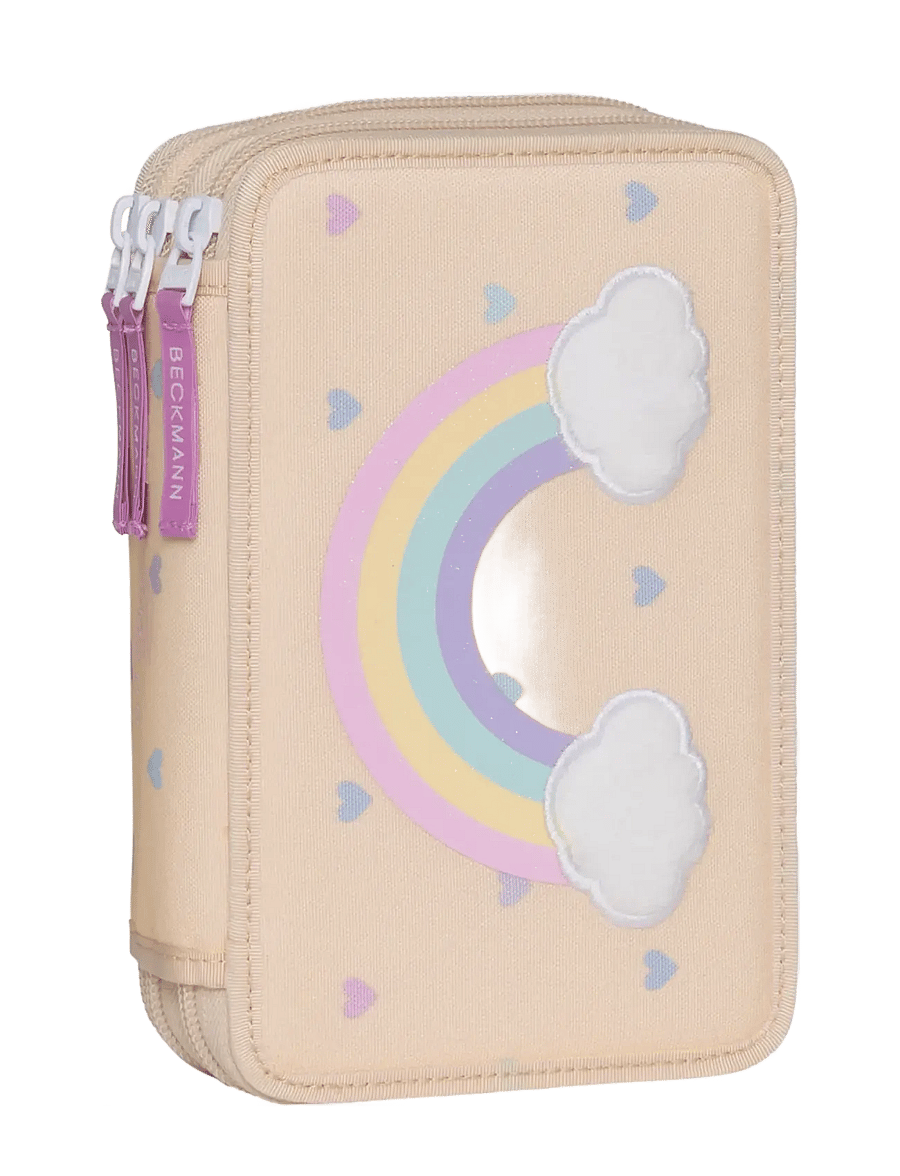 Beckmann Norway - Three section pencil case w/content, Yellow Heart - penaalit - yellow heart - 0