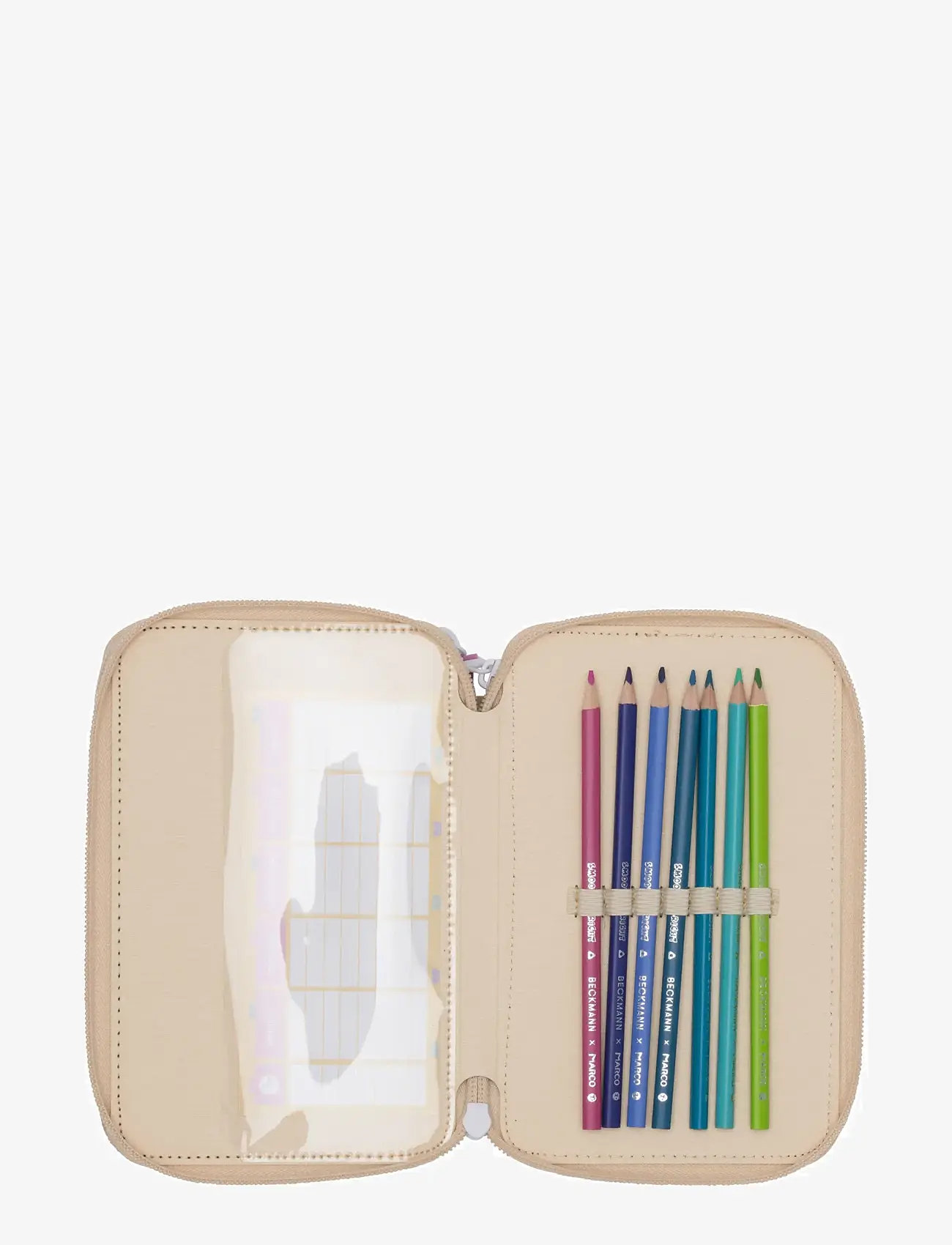 Beckmann Norway - Three section pencil case w/content, Yellow Heart - pencil cases - yellow heart - 2