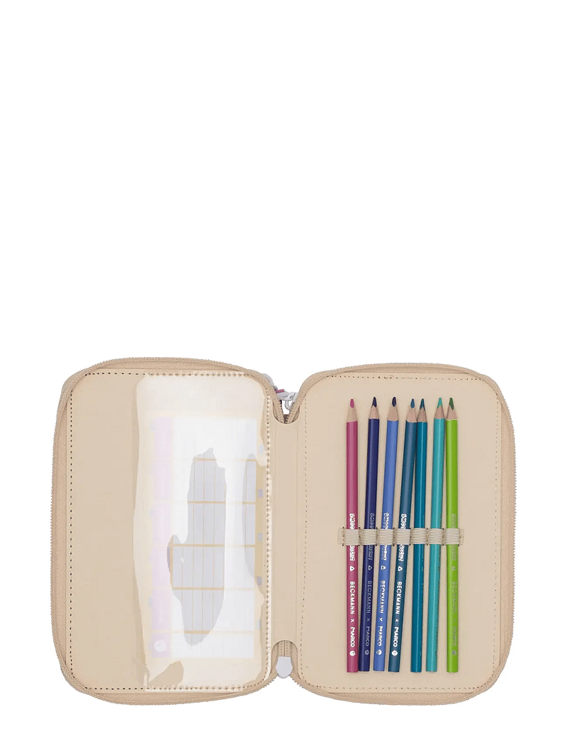 Beckmann Norway - Three section pencil case w/content, Yellow Heart - pencil cases - yellow heart - 2