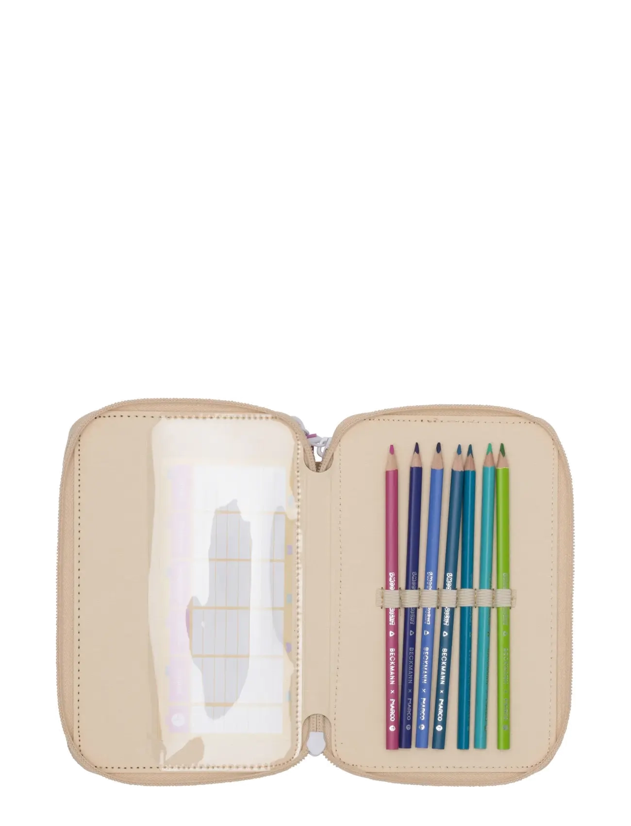 Beckmann Norway - Three section pencil case w/content, Yellow Heart - penaalit - yellow heart - 2