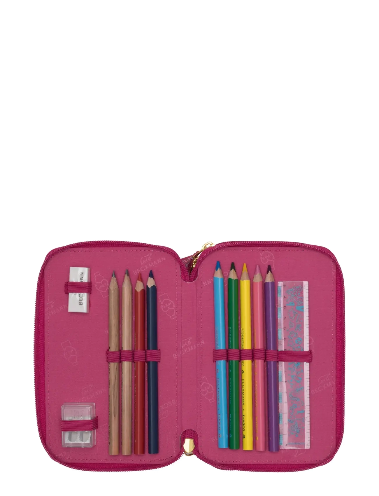 Beckmann Norway - Three section pencil case w/content, Cherry - federmäppchen - cherry - 2