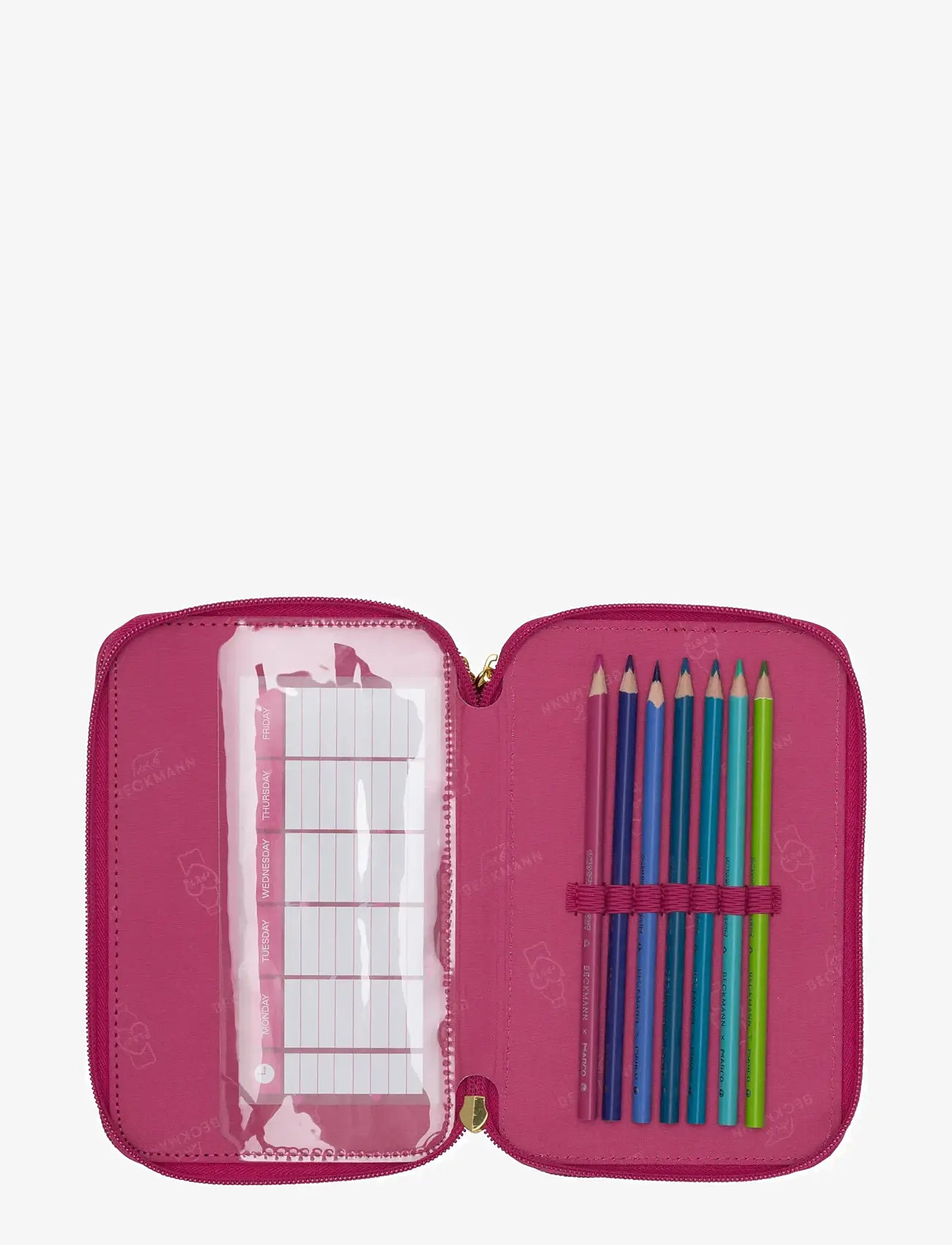 Beckmann Norway - Three section pencil case w/content, Cherry - federmäppchen - cherry - 3