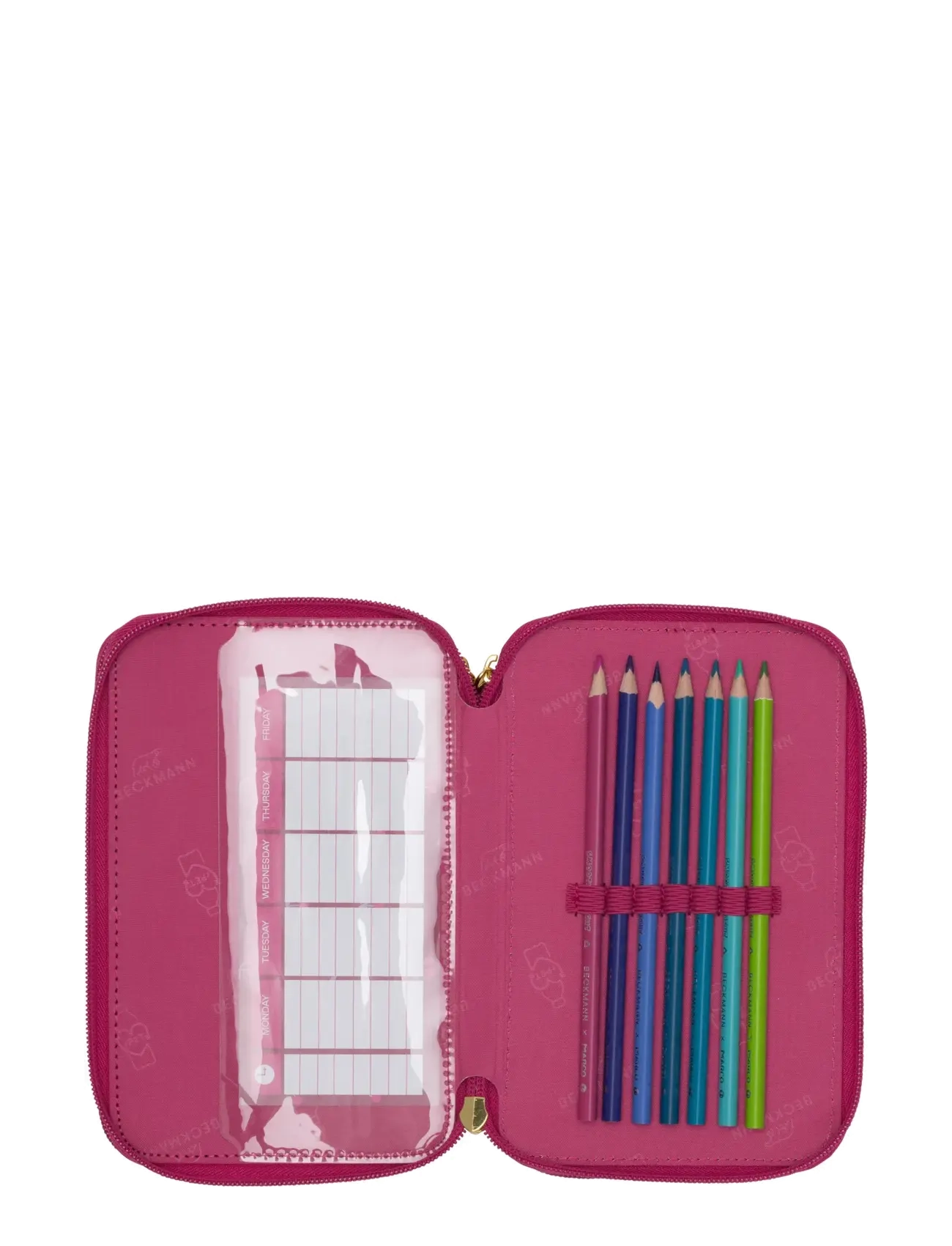 Beckmann Norway - Three section pencil case w/content, Cherry - federmäppchen - cherry - 3