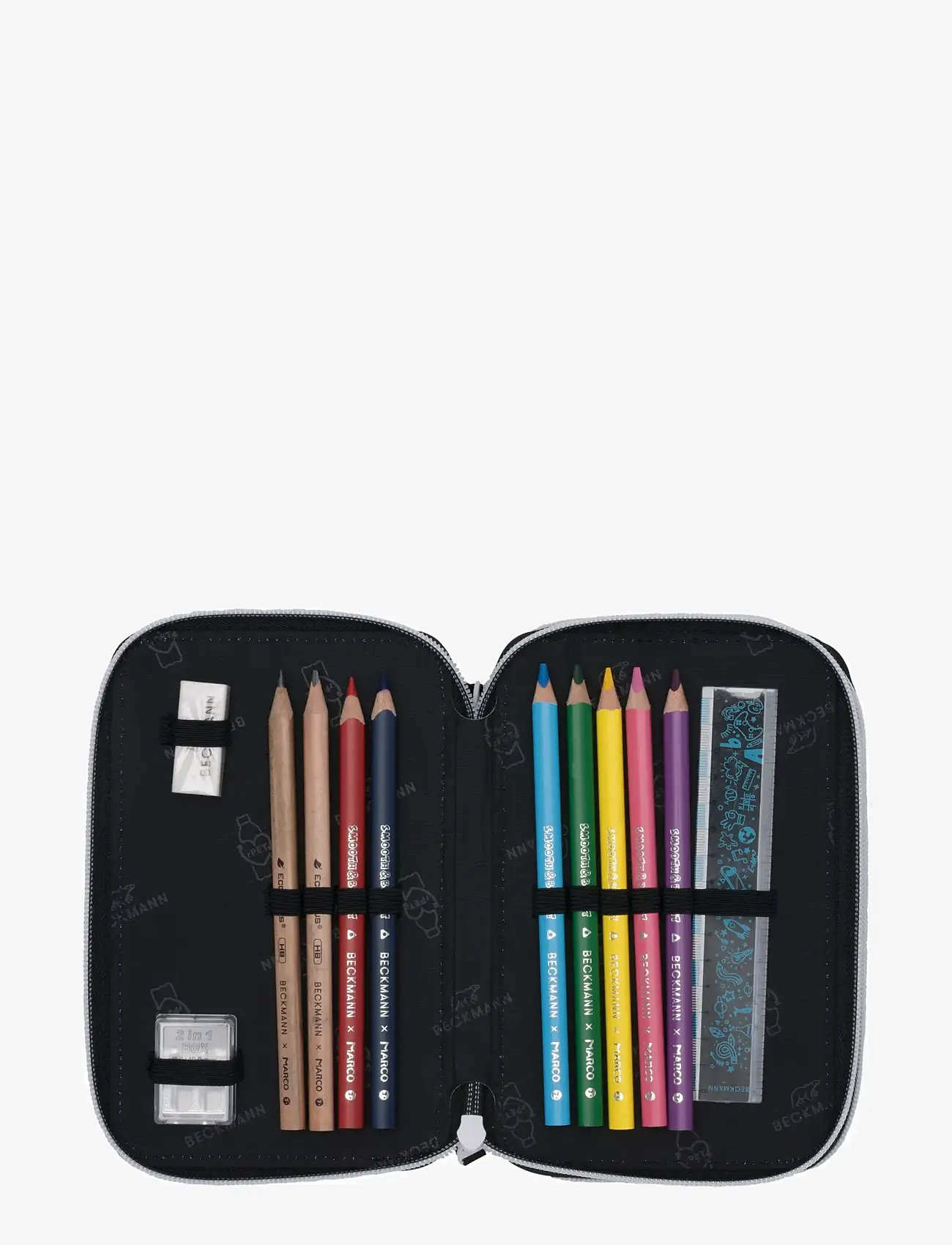 Beckmann Norway - Three section pencil case w/content, Magic League - pencil cases - magic league - 1