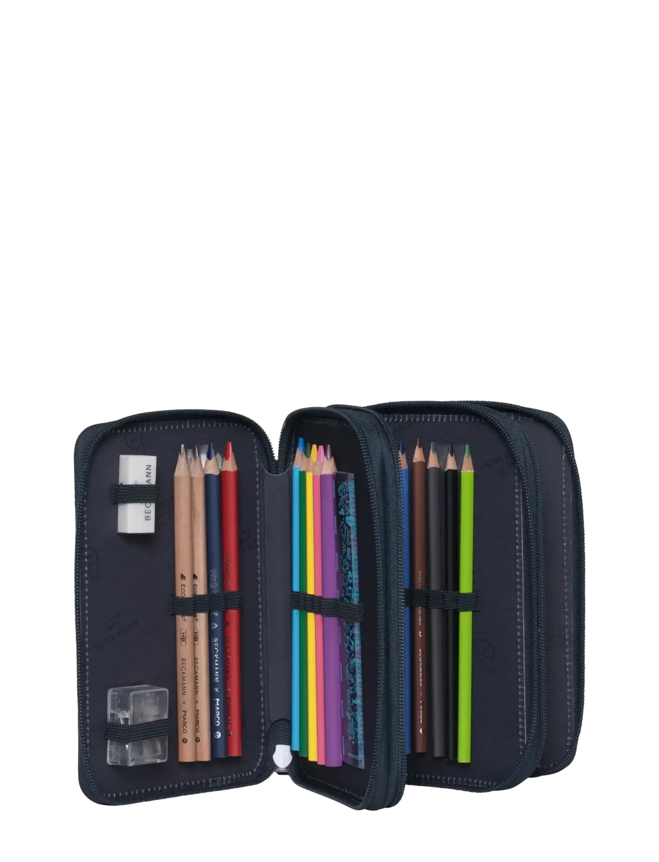 Beckmann Norway - Three section pencil case with content, Tech Rex - pieštukinės - black - 2