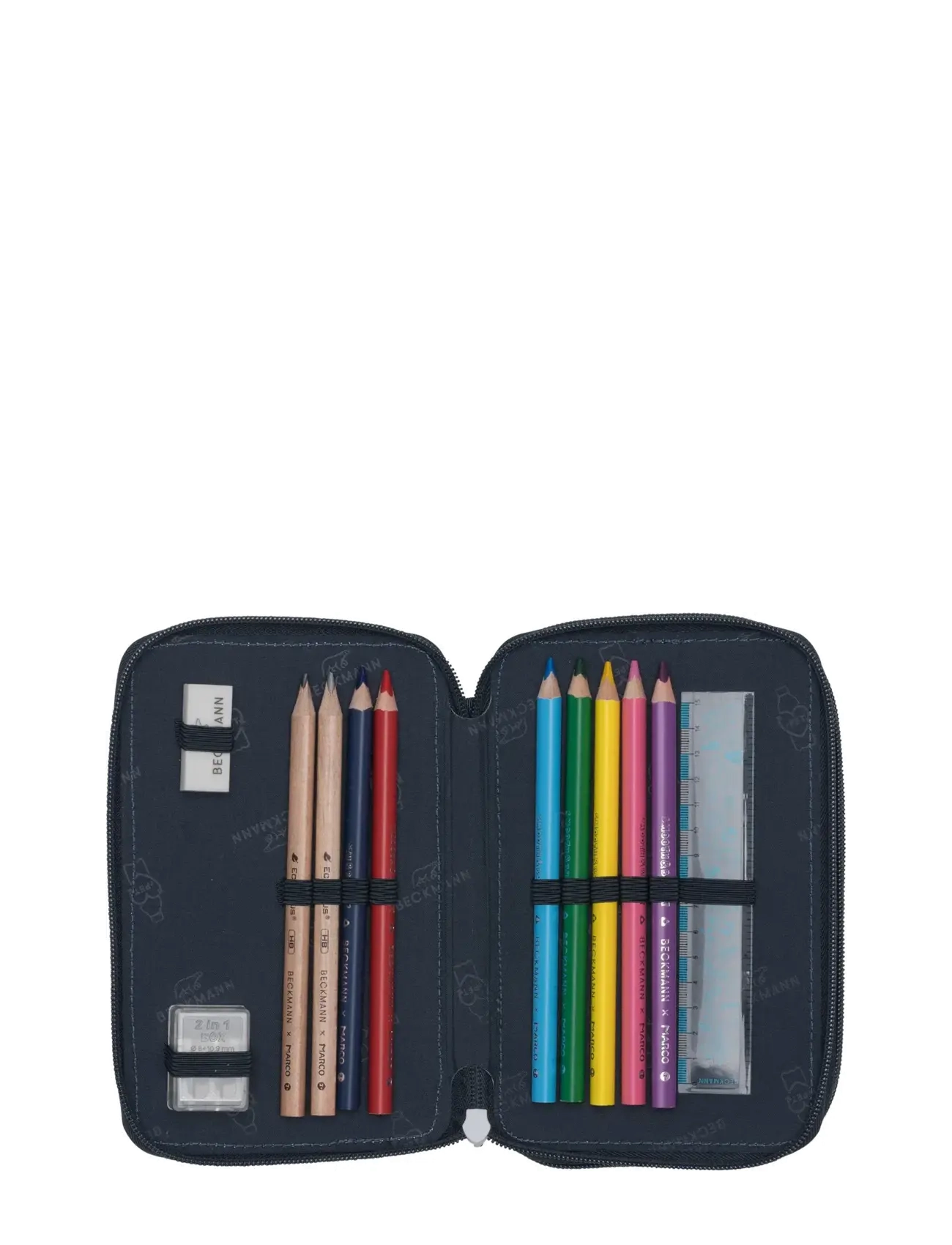 Beckmann Norway - Three section pencil case with content, Tech Rex - pieštukinės - black - 3