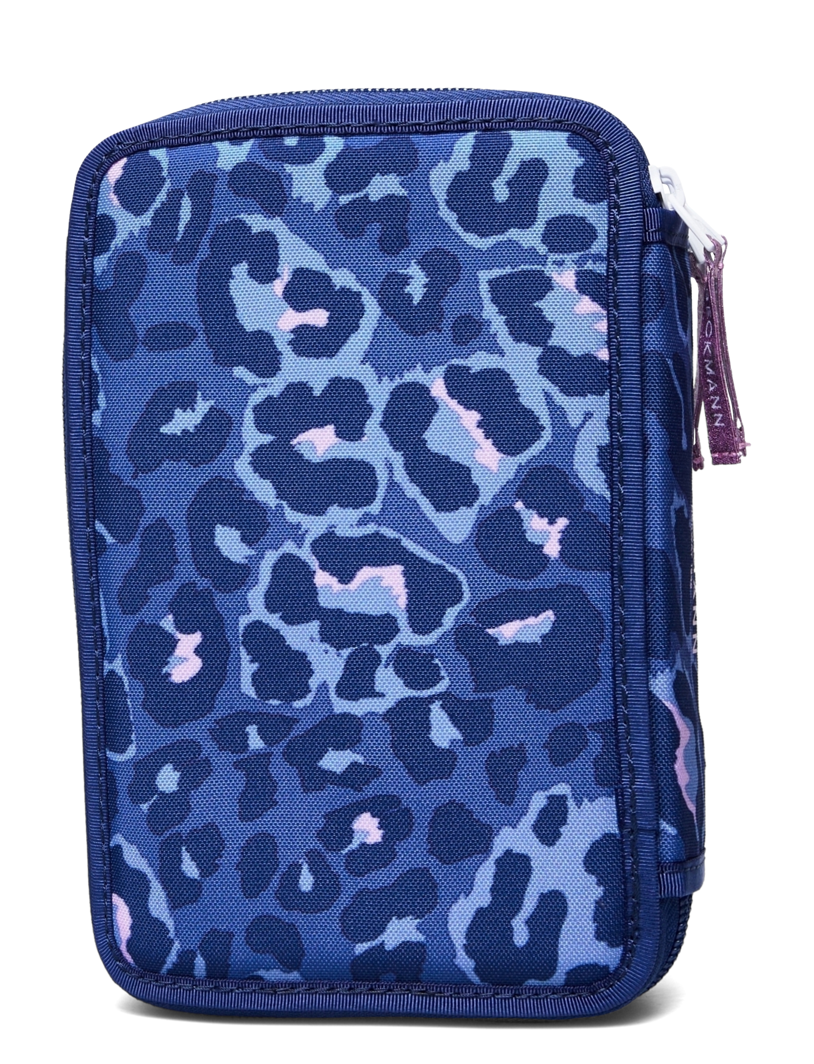 Beckmann Norway - Three section pencil case with content, Cheeta - pinalid - dark blue - 1