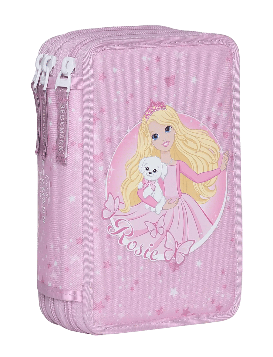 Beckmann Norway - Three section pencil case with content, Rosie - pink - 0