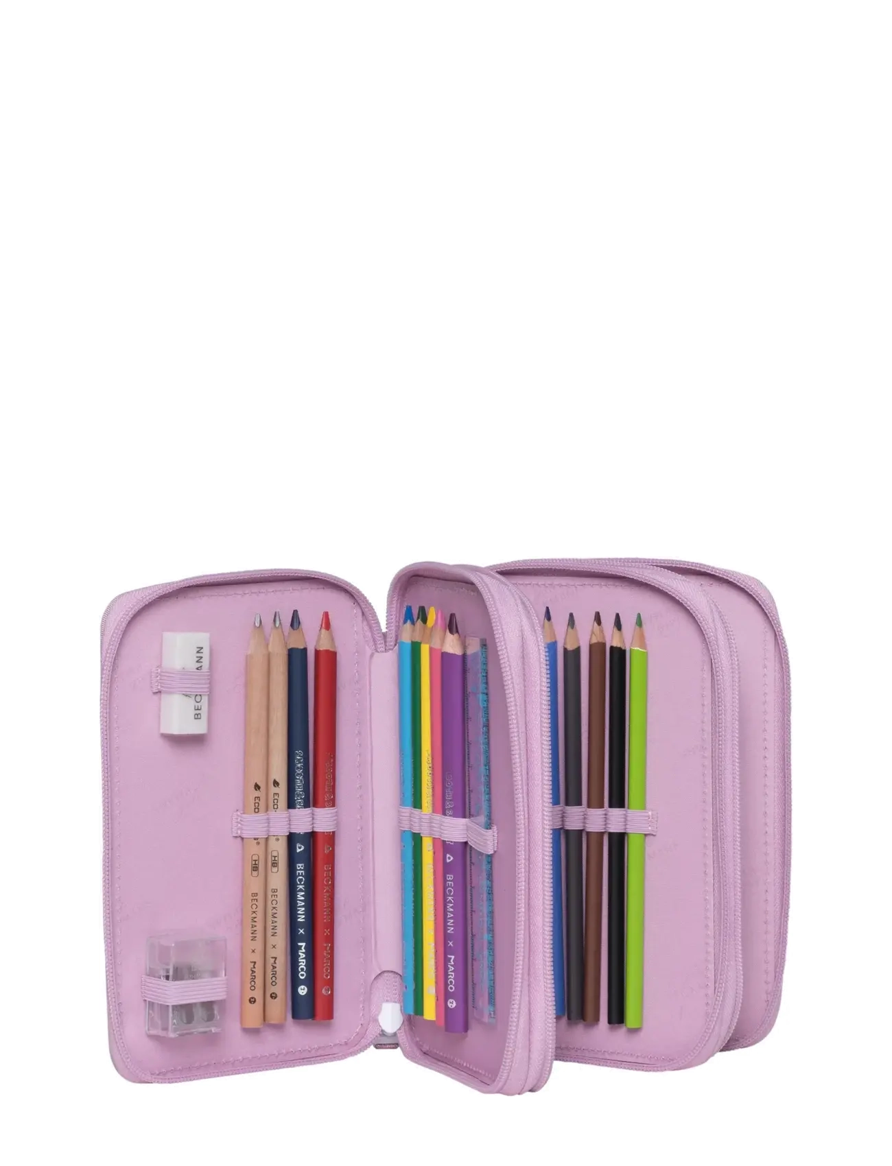 Beckmann Norway - Three section pencil case with content, Rosie - pink - 2
