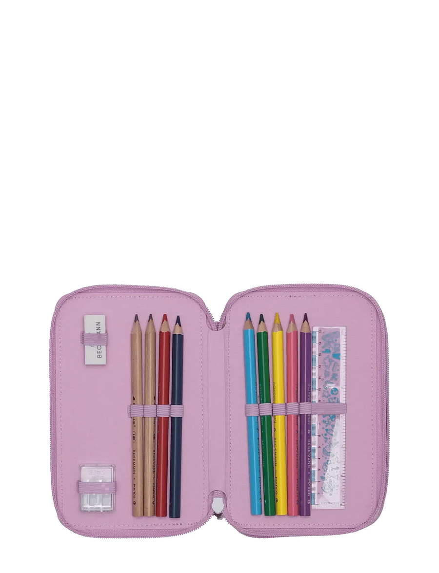 Beckmann Norway - Three section pencil case with content, Rosie - pink - 3