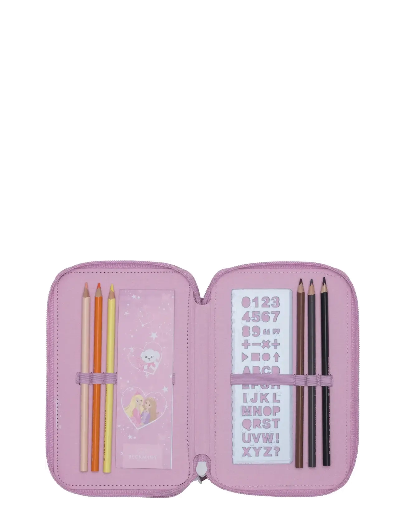 Beckmann Norway - Three section pencil case with content, Rosie - pink - 4