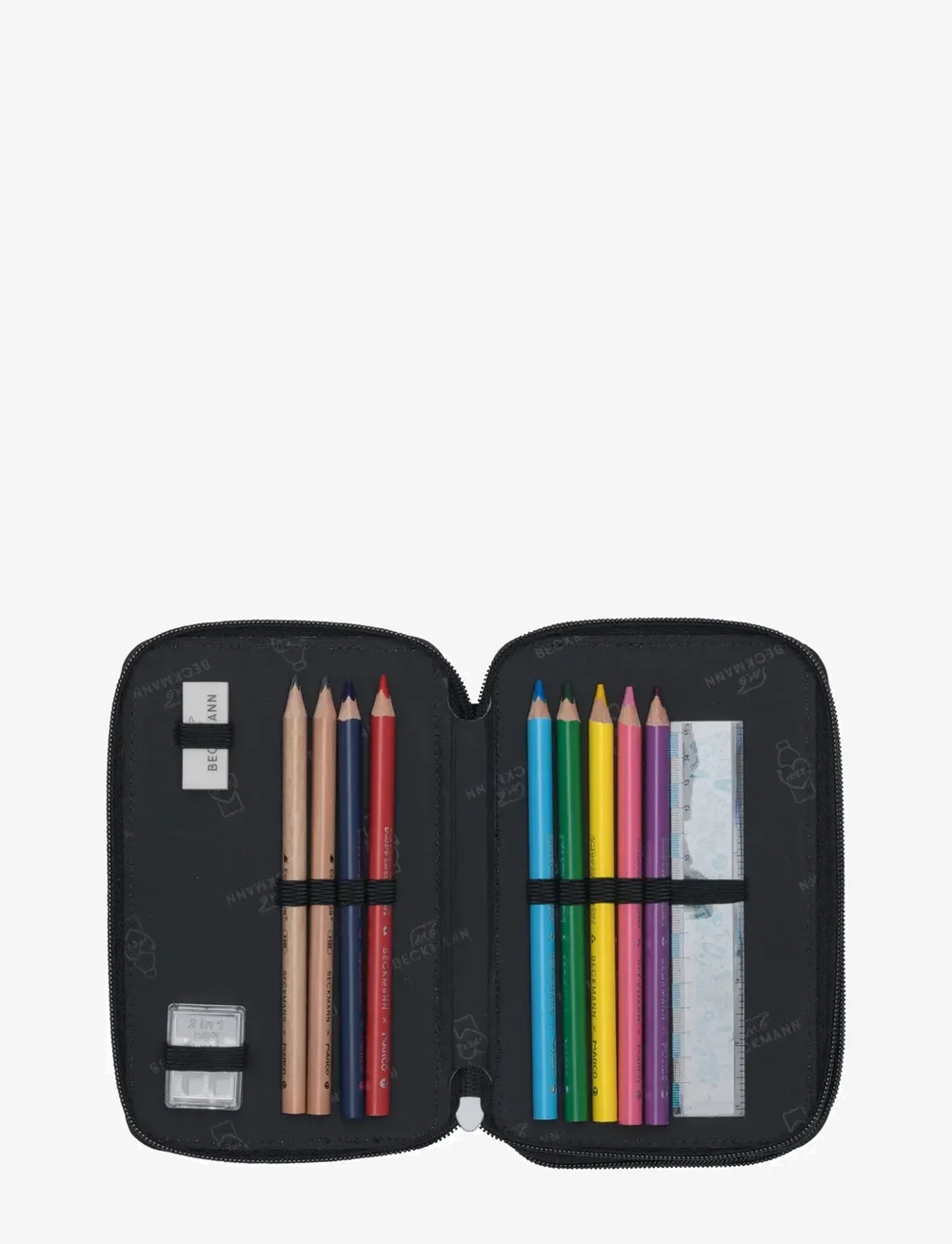 Beckmann Norway - Three section pencil case with content, Ninja Elements - federmäppchen - black - 2