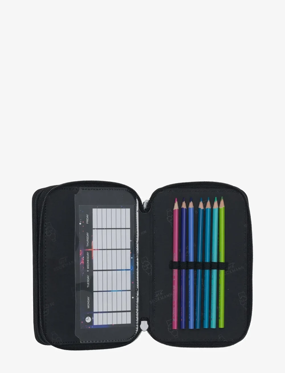 Beckmann Norway - Three section pencil case with content, Ninja Elements - federmäppchen - black - 3