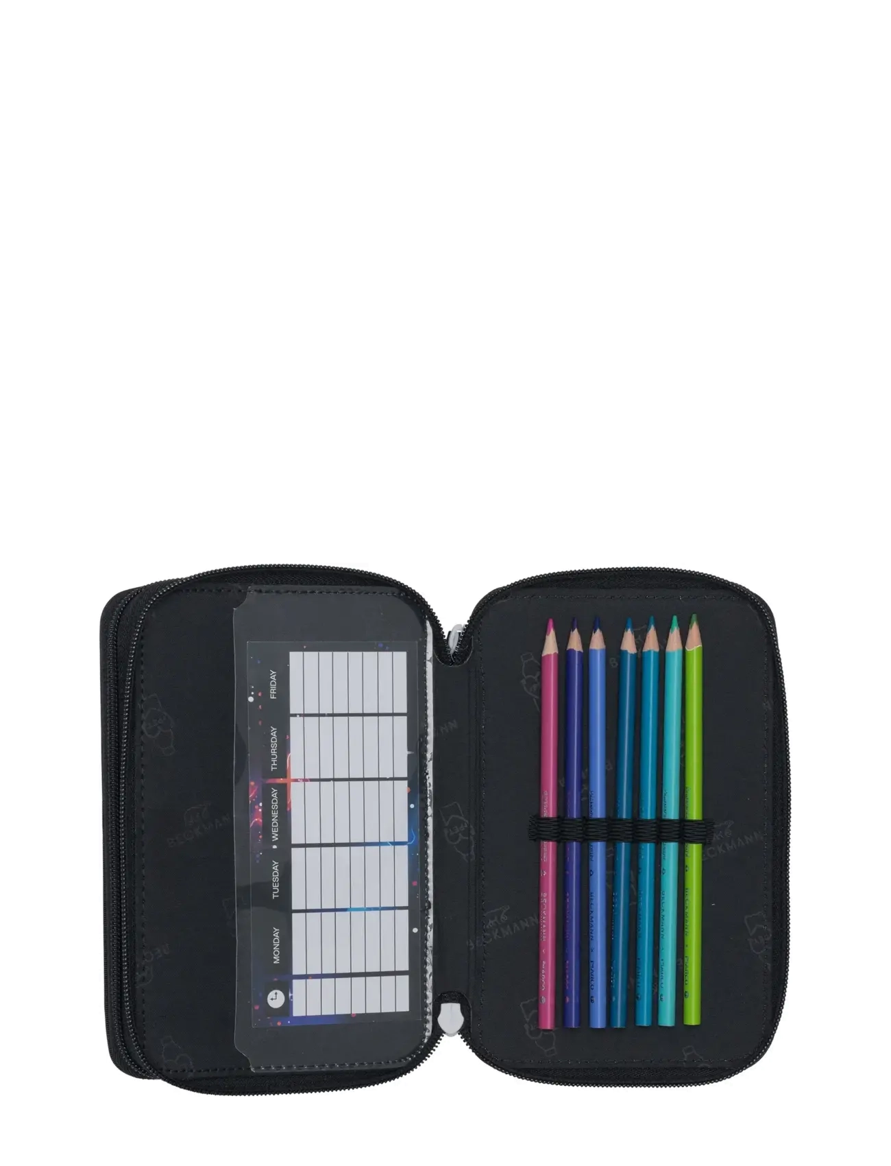 Beckmann Norway - Three section pencil case with content, Ninja Elements - pennfodral - black - 3