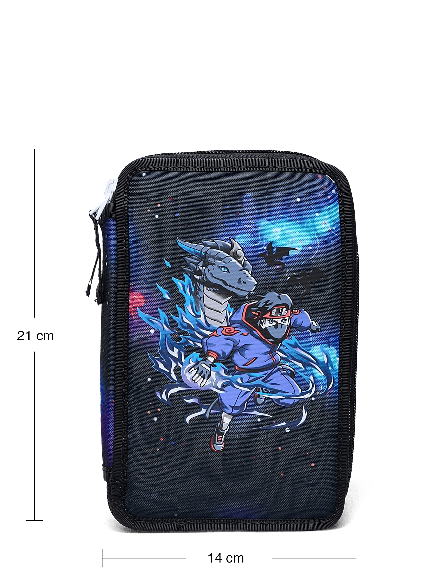 Beckmann Norway - Three section pencil case with content, Ninja Elements - pennfodral - black - 5