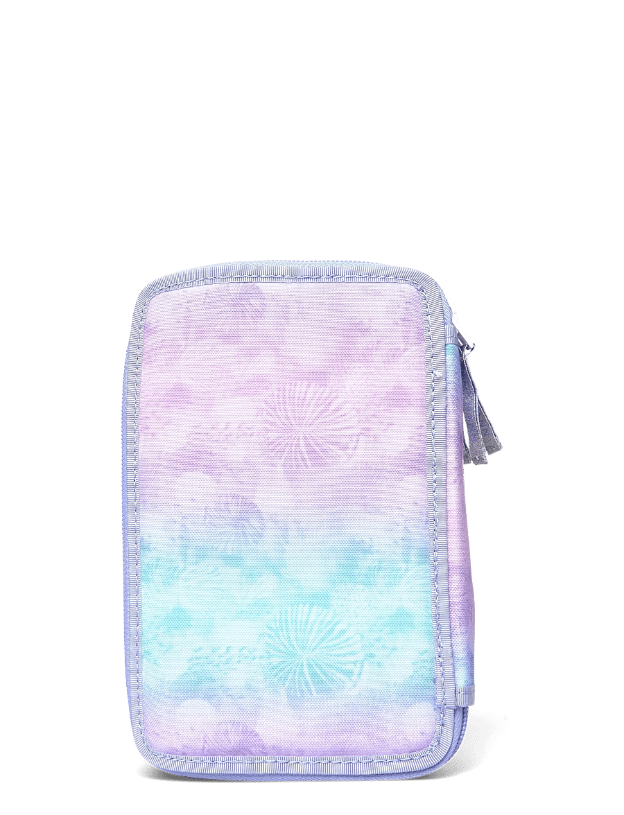 Beckmann Norway - Three section pencil case with content, Seashell - purple - 1