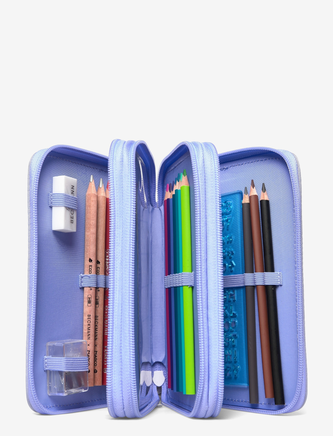 Beckmann Norway - Three section pencil case with content, Seashell - pencil cases - purple - 2