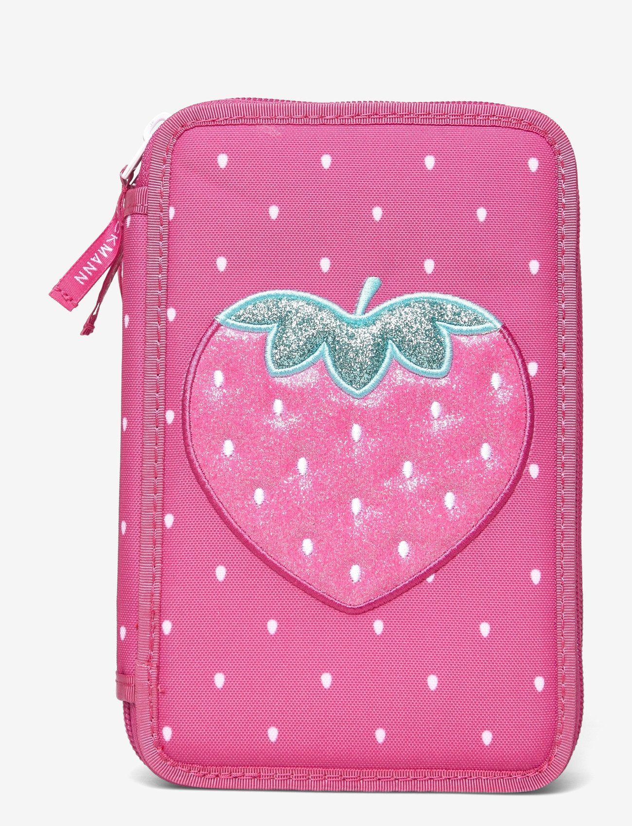 Beckmann Norway - Three section pencil case with content, Strawberry - pencil cases - pink - 0