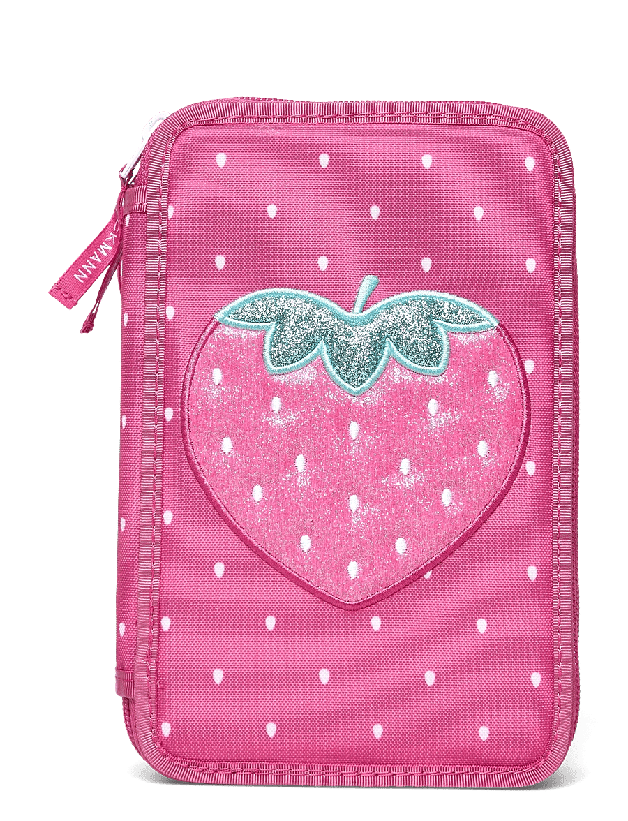 Beckmann Norway - Three section pencil case with content, Strawberry - penalhuse - pink - 0