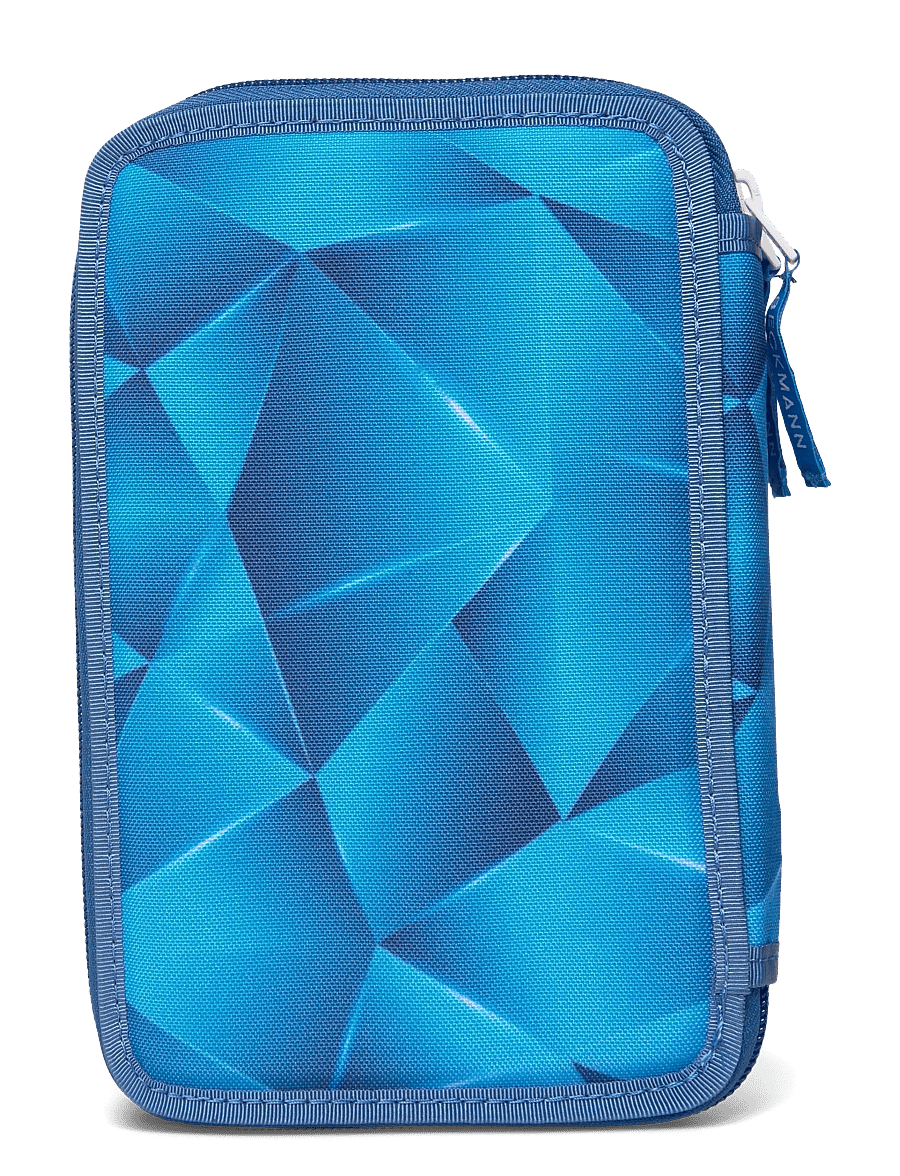 Beckmann Norway - Three section pencil case with content, Blue Lightning - penalhuse - blue - 1