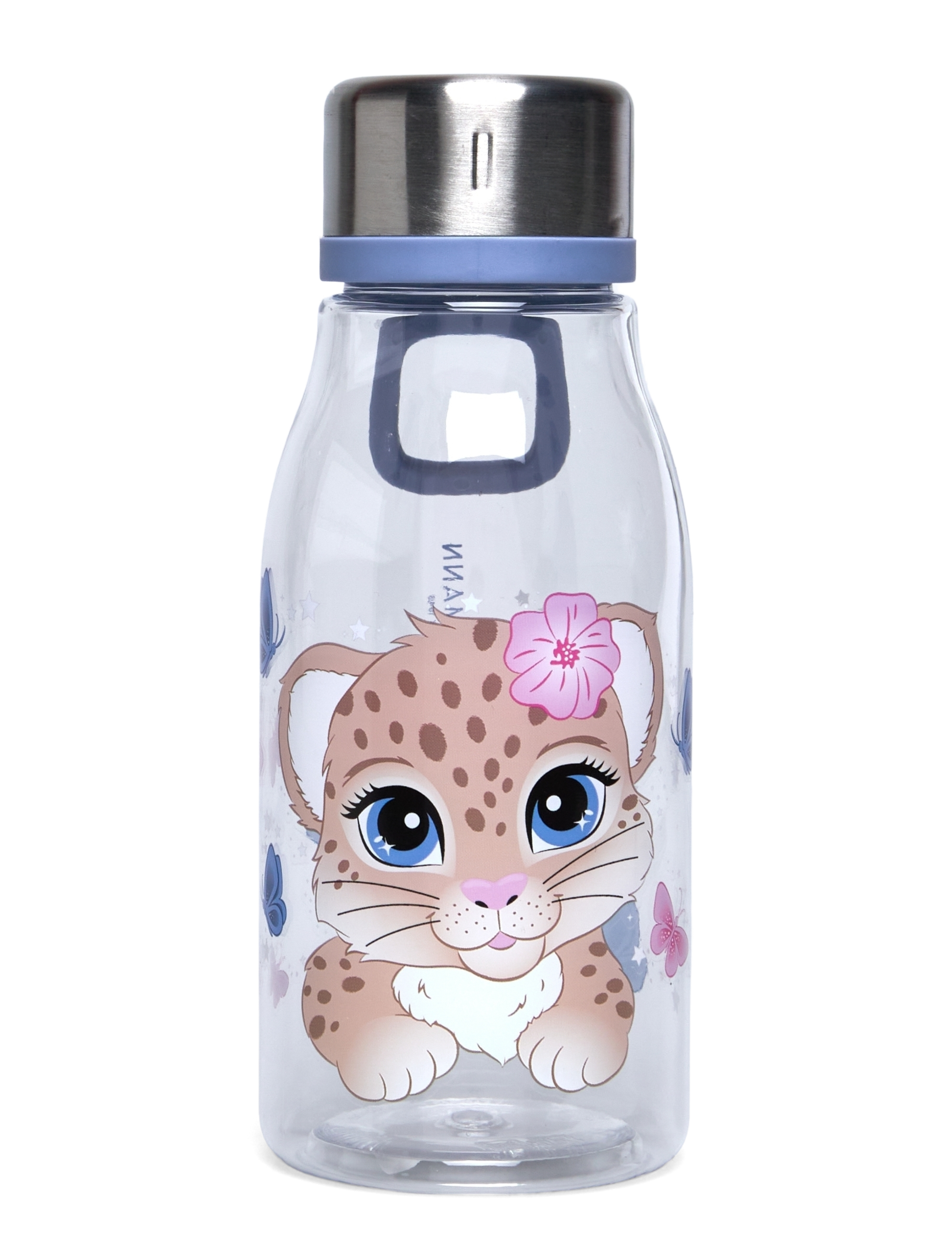 Beckmann Norway Drinking bottle 400 ml, Cheeta - Matdags - DARK BLUE / pink/rose
