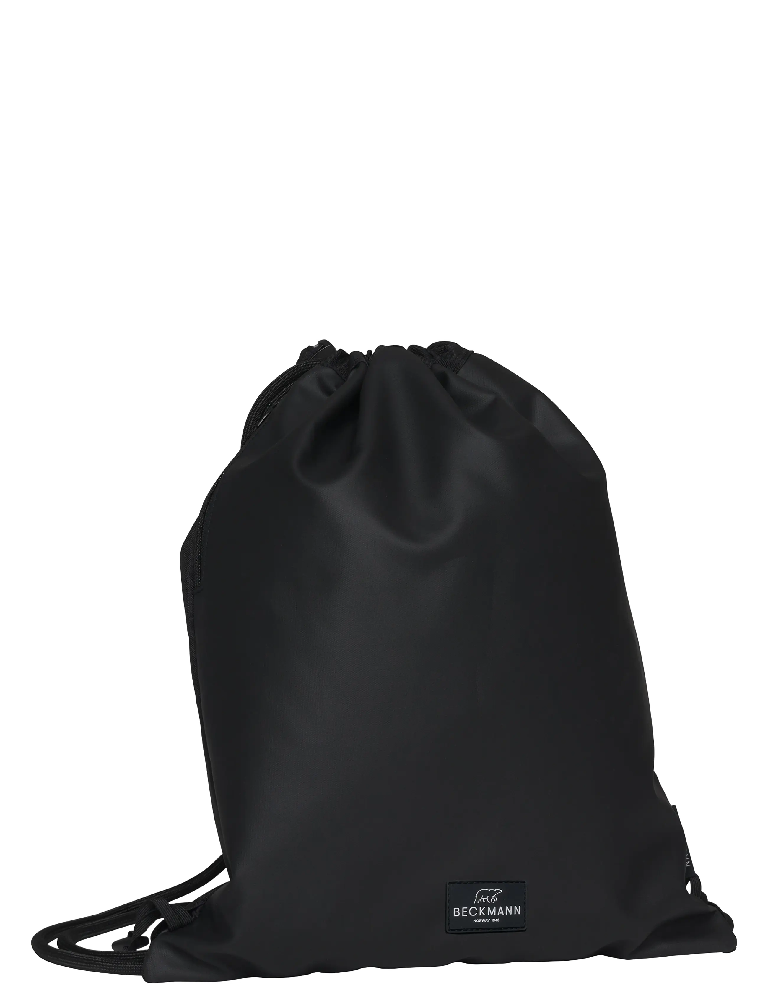Beckmann Norway Drawstring Gym Bag, Black Coated, One Size, Bags, Schwarz - Sports Kinder