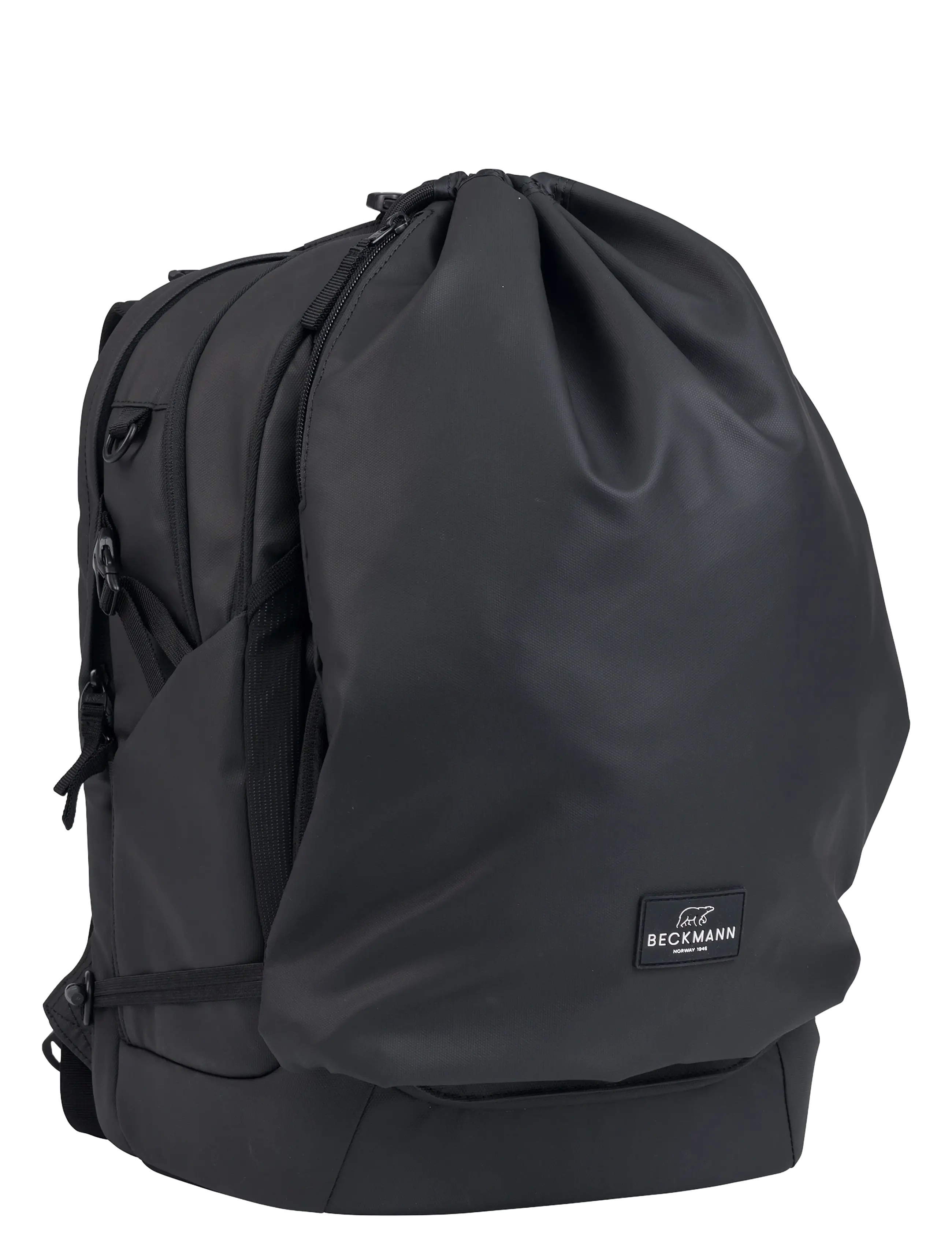 Beckmann Norway - Drawstring gym bag, Black Coated - sportstasker - black - 1