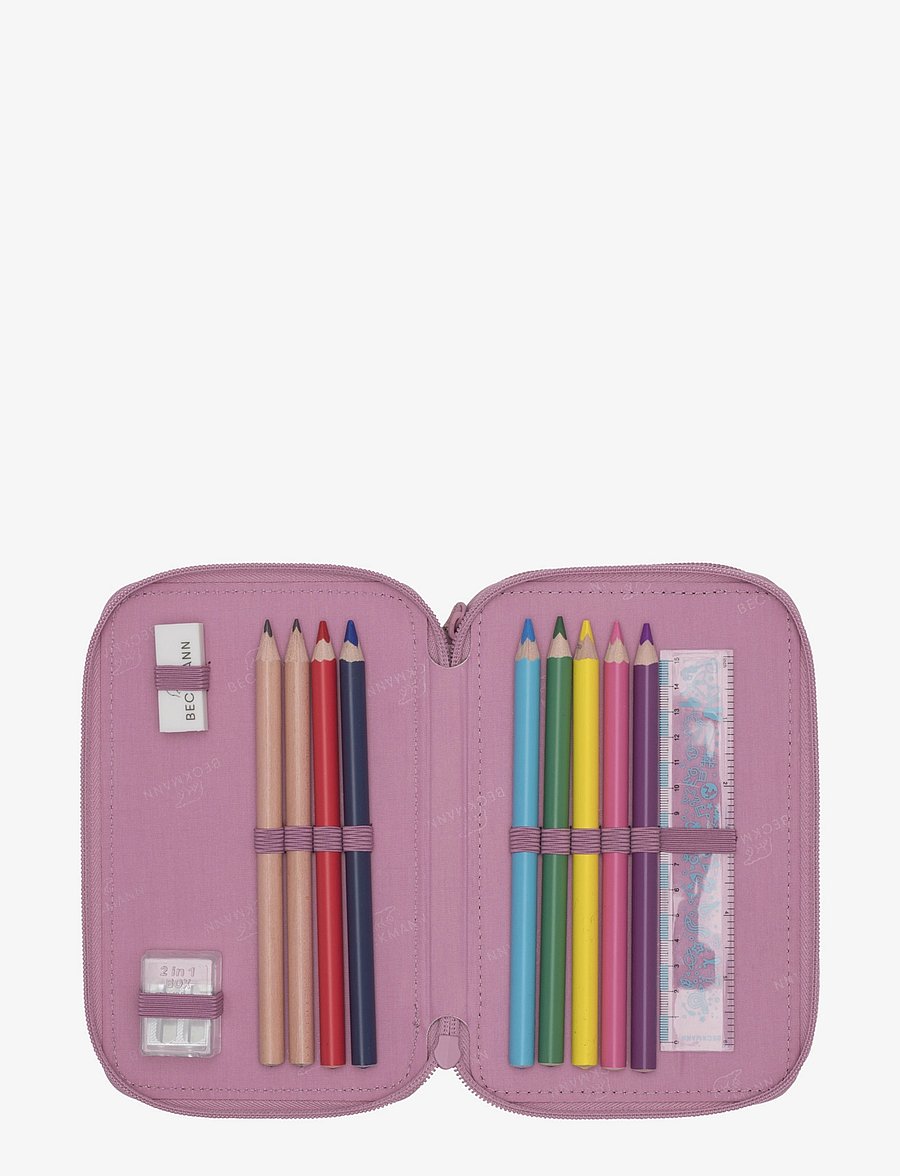 Beckmann Norway - Three section pencil case w/content - Pink - pink - 1