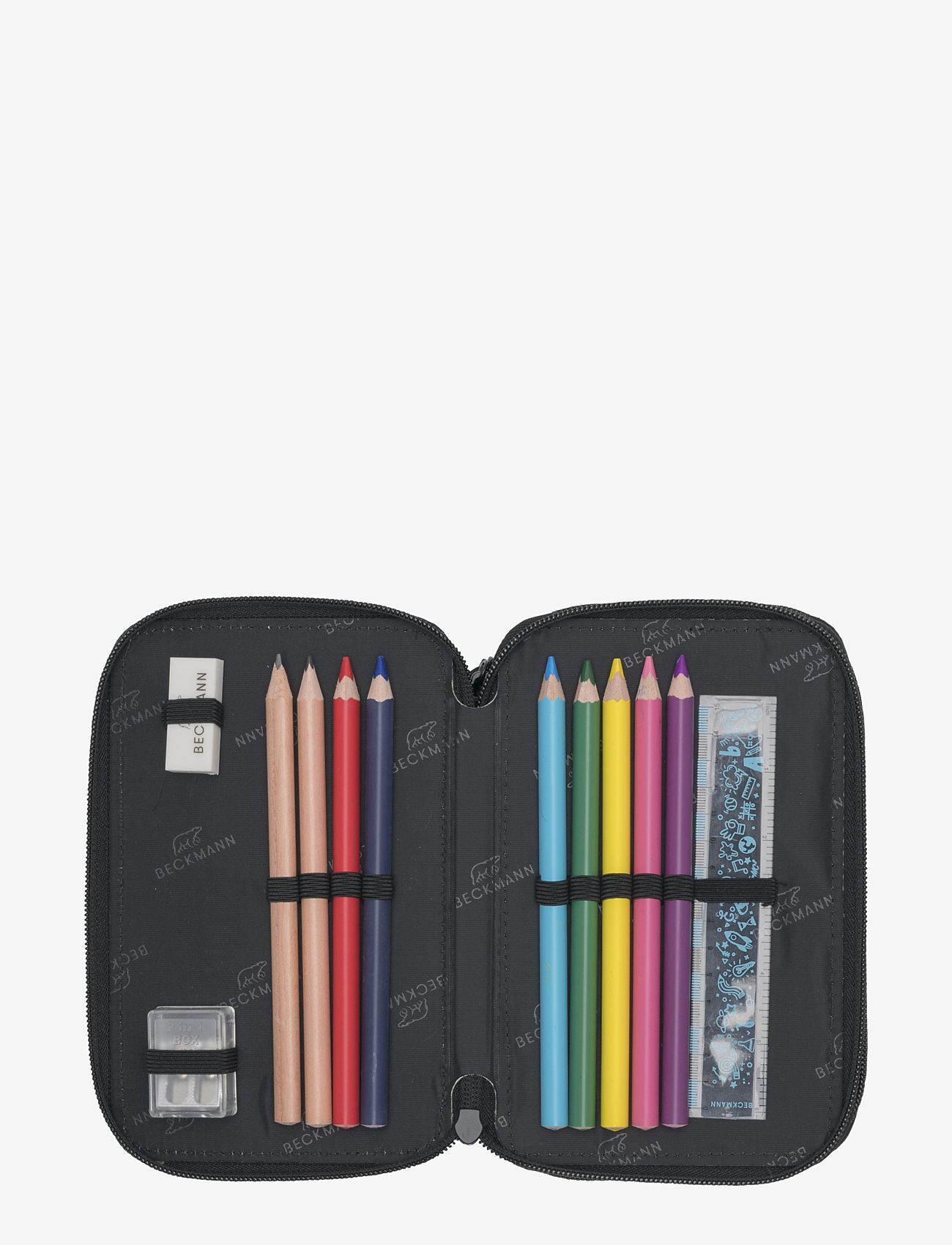 Beckmann Norway - Three section pencil case w/content - Black - black - 1