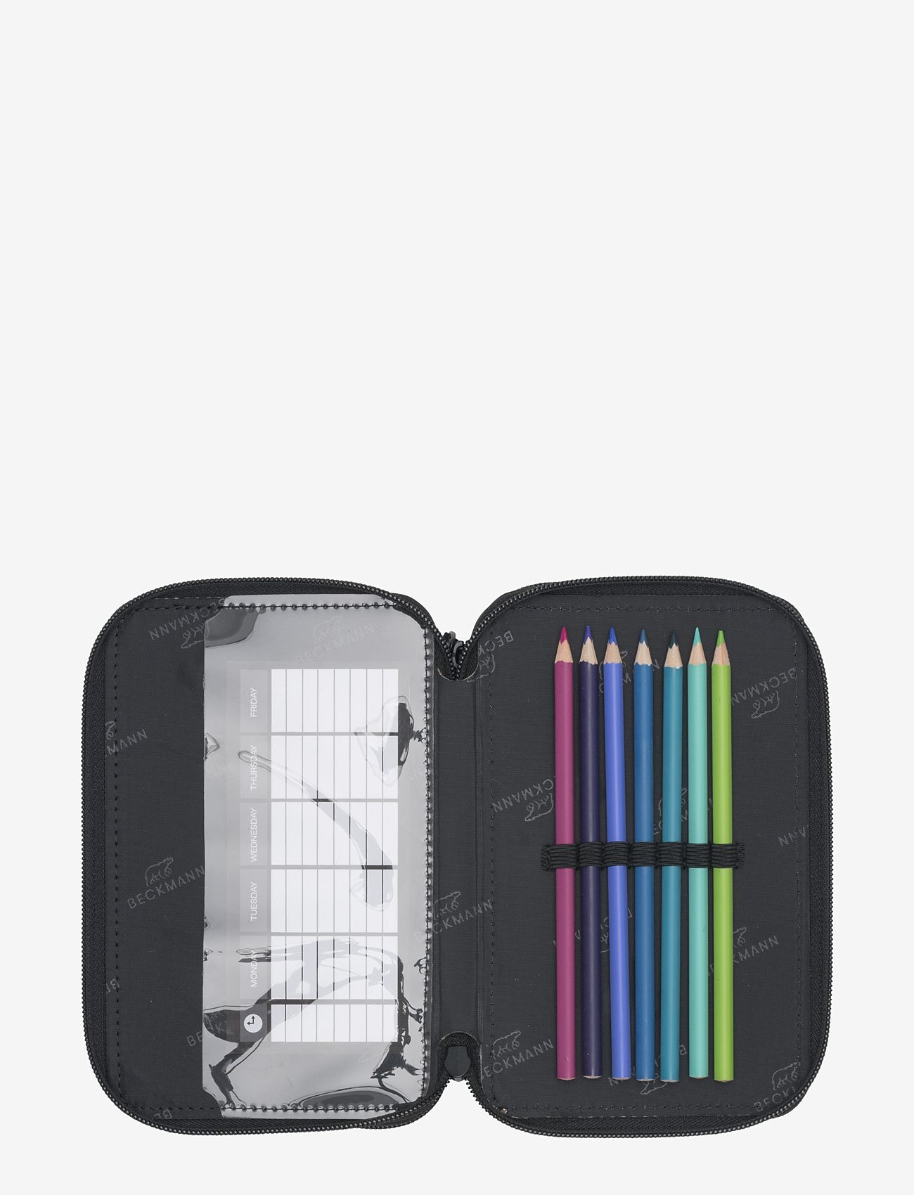 Beckmann Norway - Three section pencil case w/content - Black - black - 2
