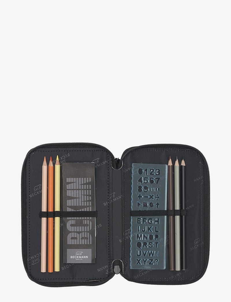 Beckmann Norway - Three section pencil case w/content - Black - black - 3
