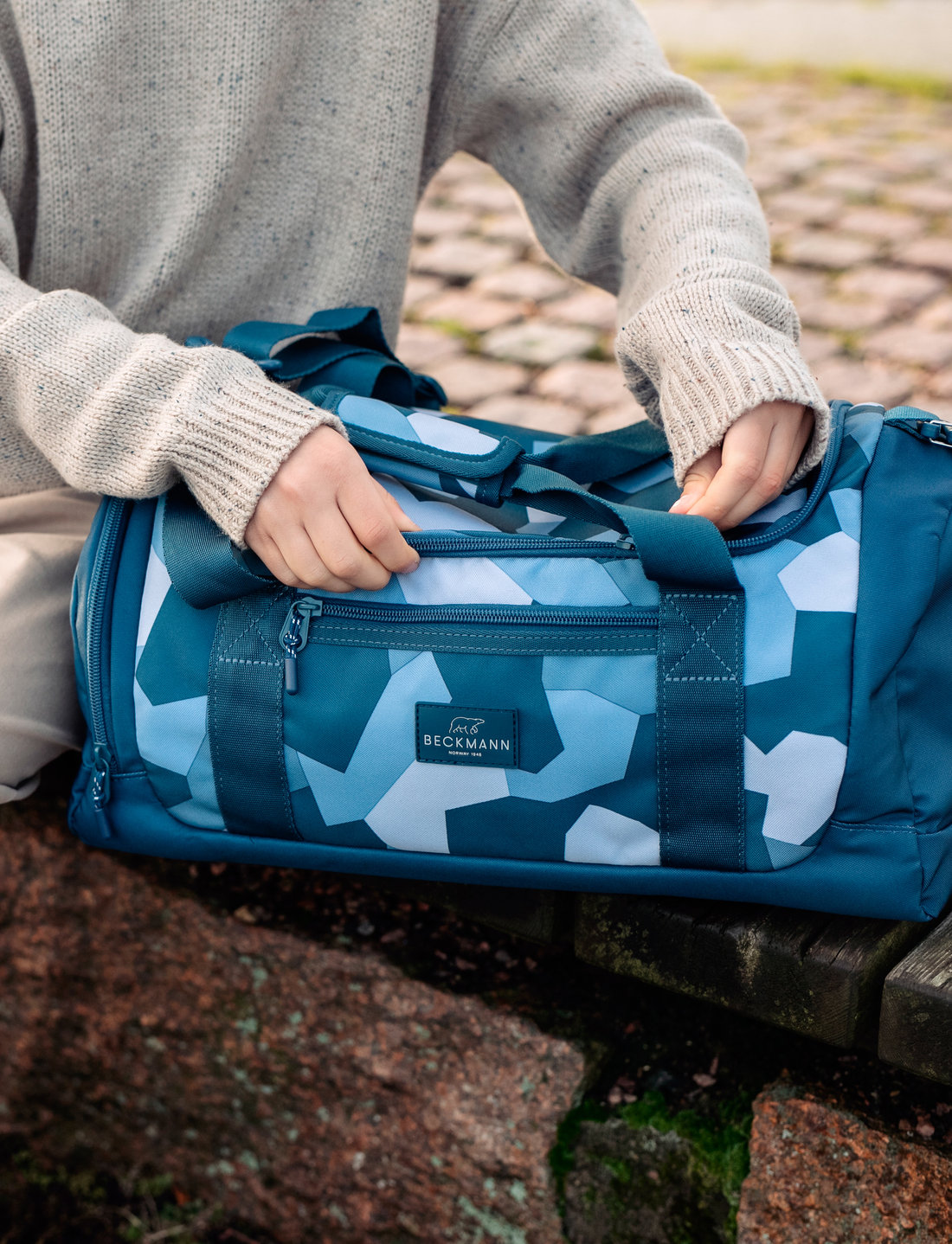 Beckmann of Norway Duffel Bag Sport Blue Camo School bags