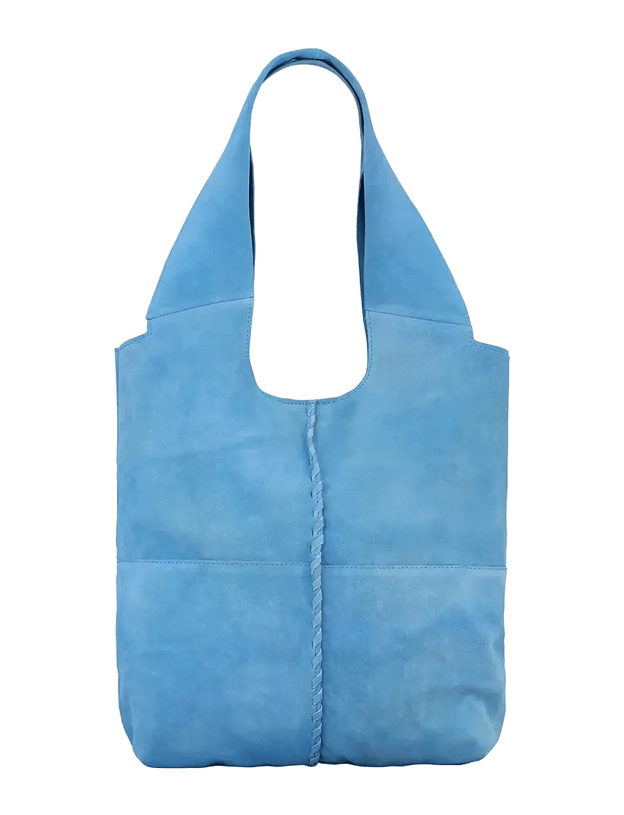 Becksöndergaard - Suede Demi Bag - shoulder bags - azure blue - 0