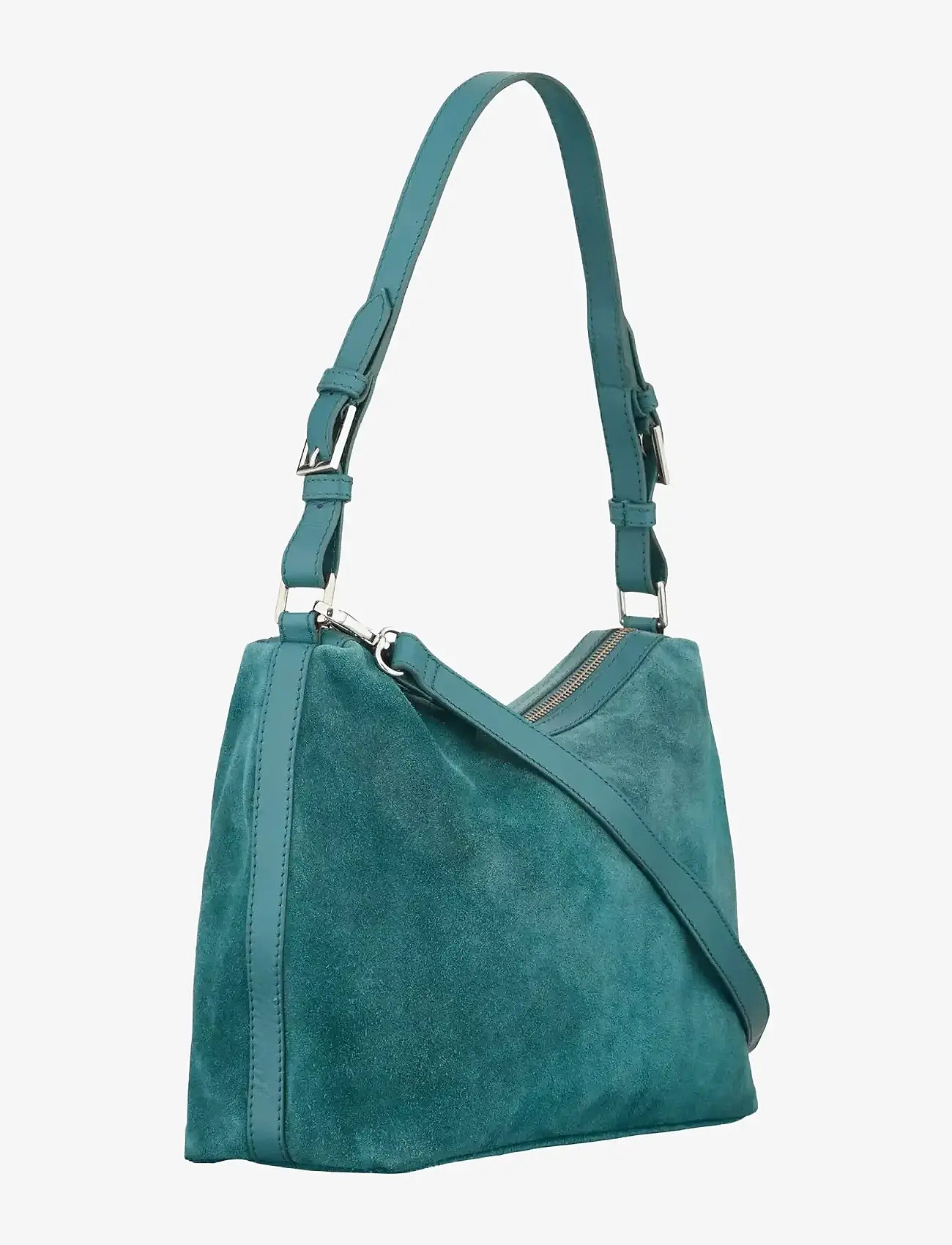 Becksöndergaard - Suede Ginni Medi Bag - shoulder bags - mediteal green - 1