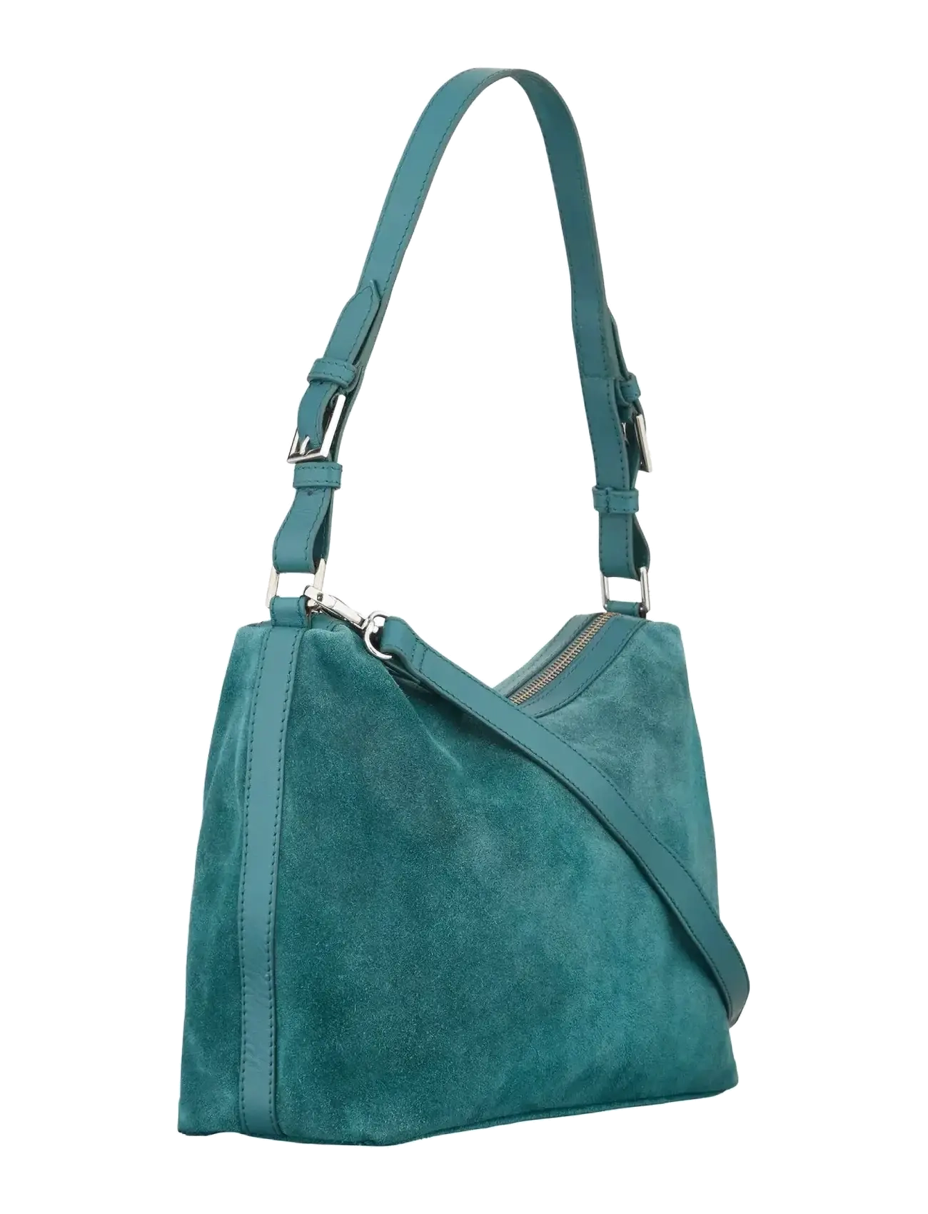 Becksöndergaard - Suede Ginni Medi Bag - top handle tasker - mediteal green - 1