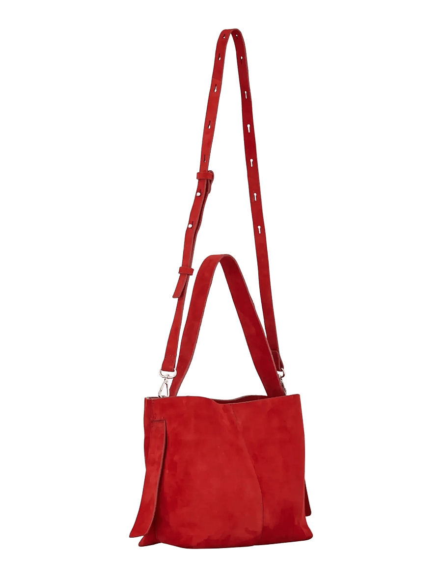 Becksöndergaard - Suede Fraya Small Bag - modetrender - adrenaline red - 1