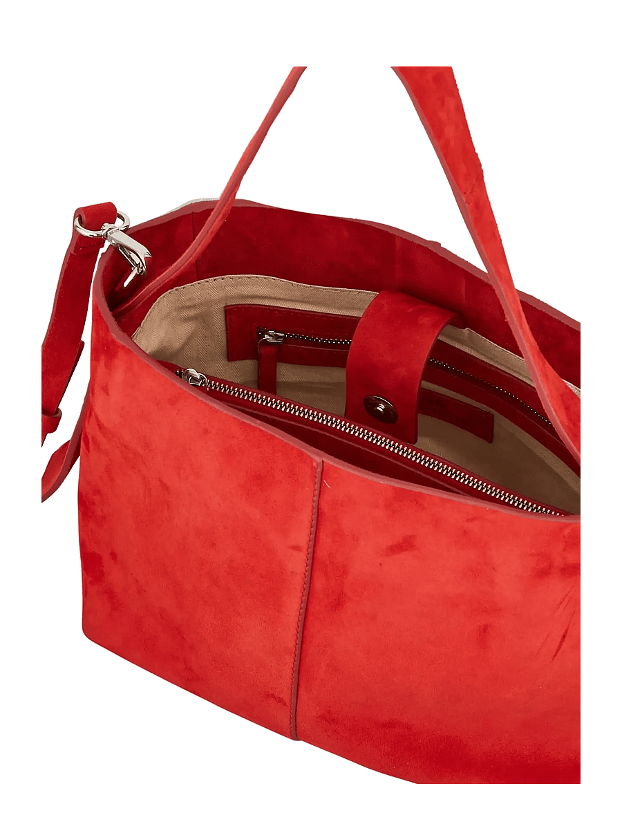 Becksöndergaard - Suede Fraya Small Bag - modetrender - adrenaline red - 2