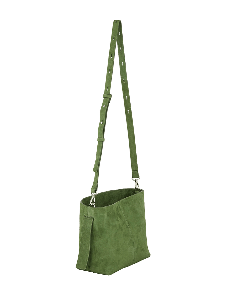 Becksöndergaard - Suede Fraya Small Bag - modetrender - banana palm green - 1