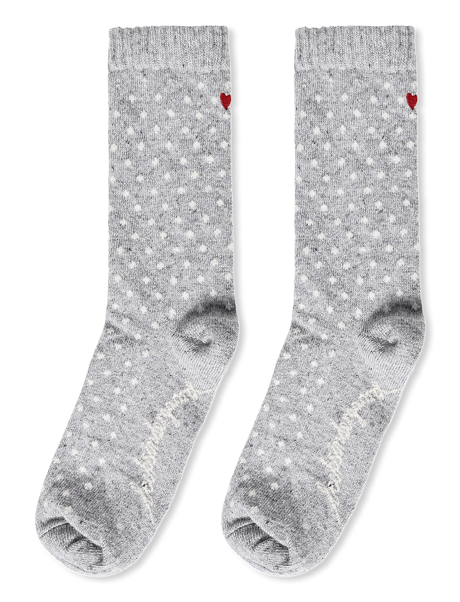 Becksöndergaard - Dotted Wola Sock - klasikinio ilgio kojinės - grey melange - 1