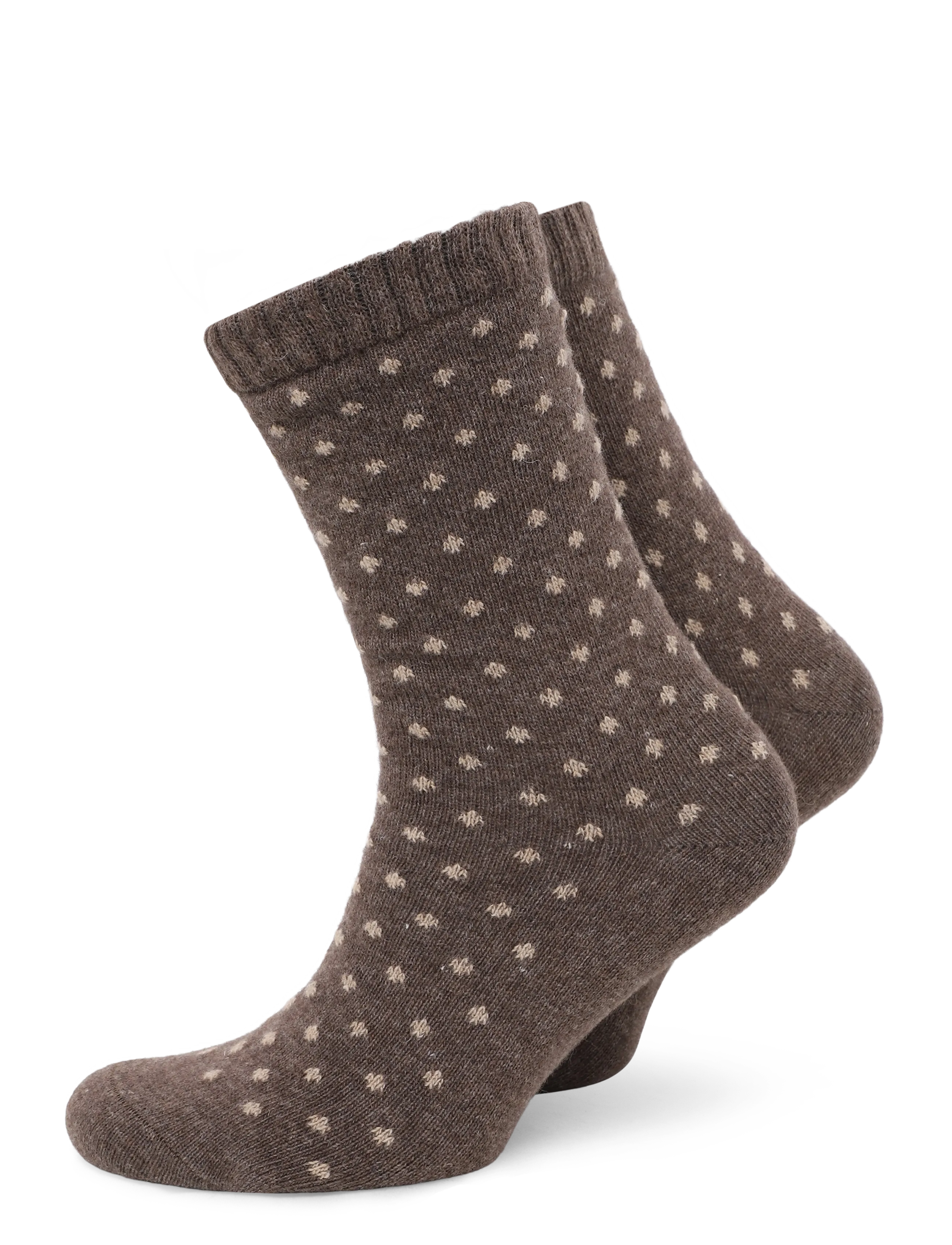 Becksöndergaard Dotted Wola Sock, Damen, Gepunktete Socke, Braun, Gr.ONE SIZE
