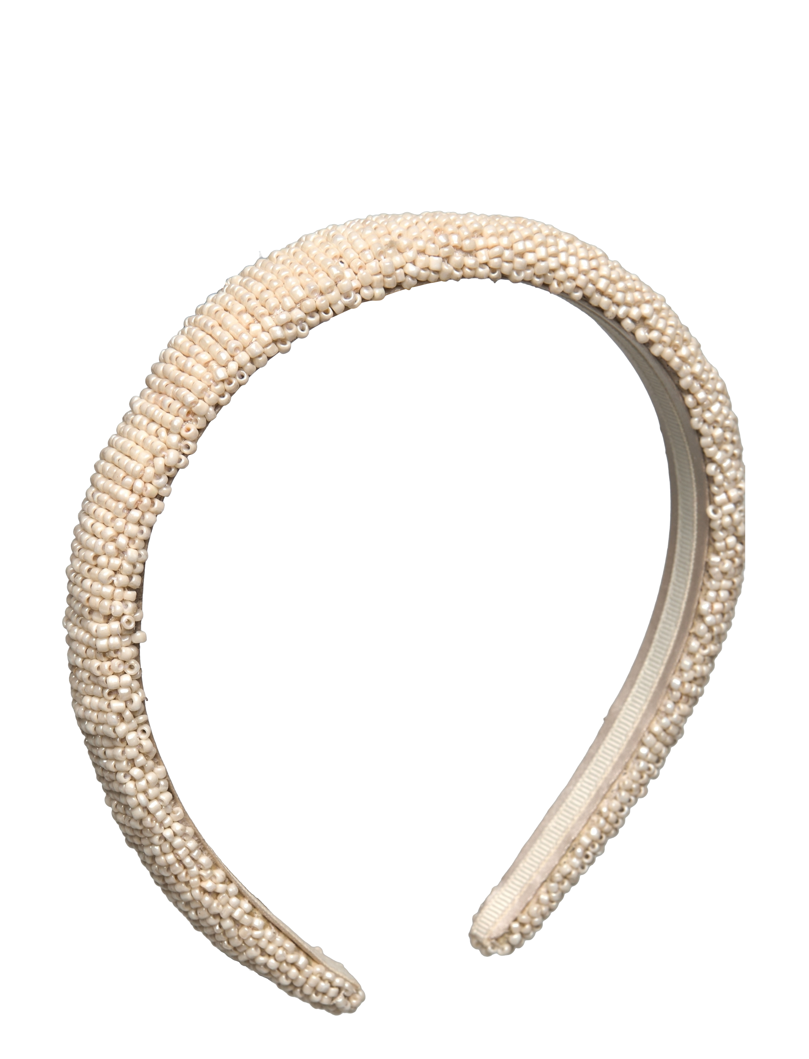 Becksöndergaard Solid Slim Beaded Hairbrace - Aksessuaarid - BIRCH WHITE / cream