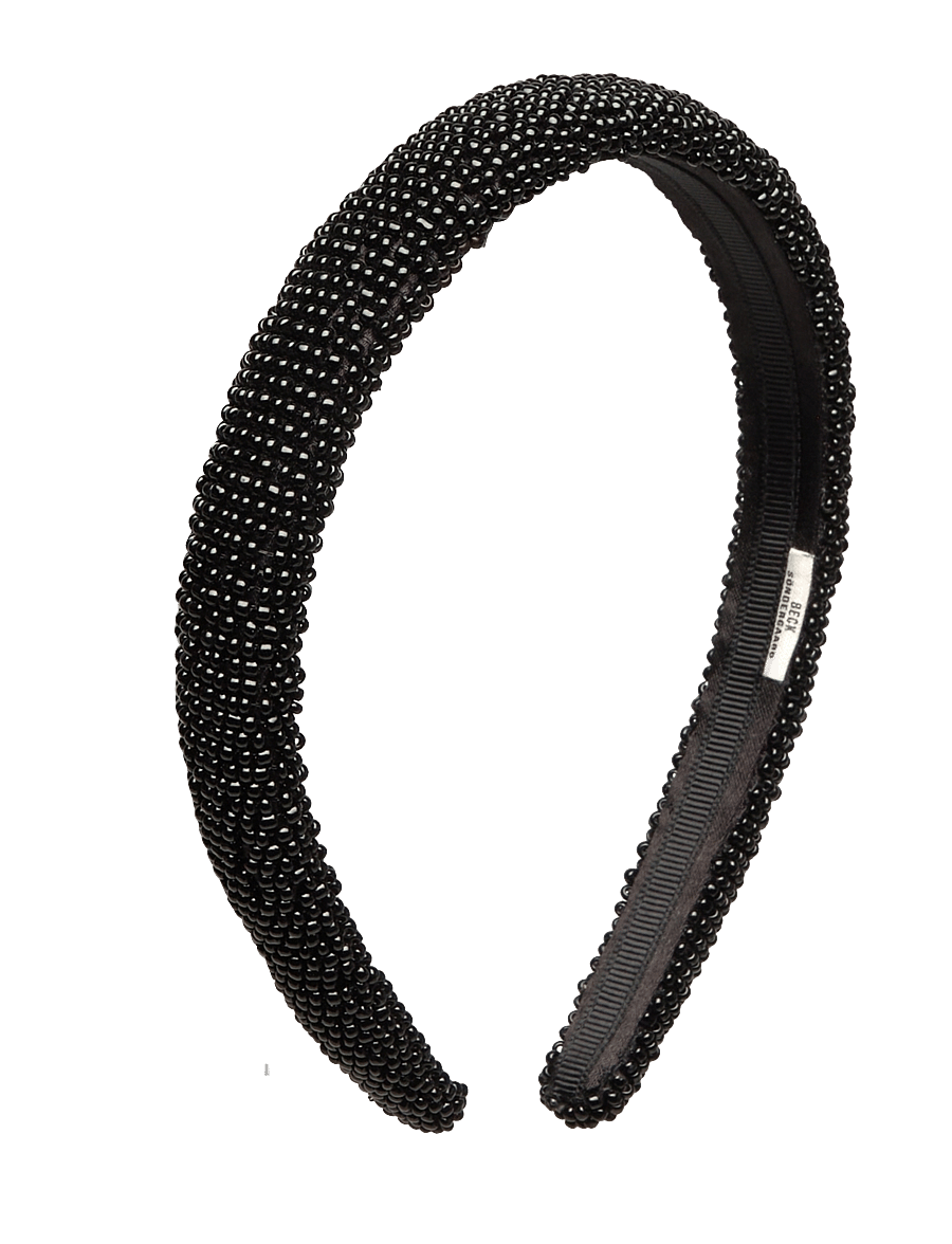 Becksöndergaard - Solid Slim Beaded Hairbrace - hårband & diadem - black - 0