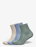 Glitter Drake Sock 3 Pack - SAND/GREEN/BLUE