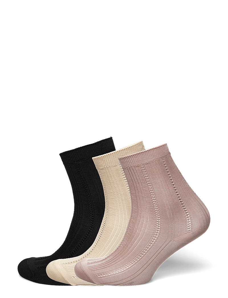 Becksöndergaard - Solid Drake Sock 3 Pack - crew-socken - black/sand/fawn - 0
