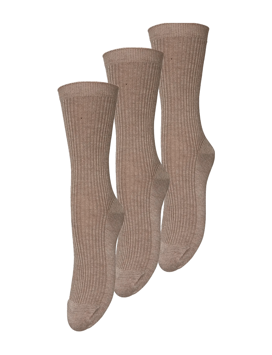 Becksöndergaard - Telma Solid Sock 3 Pack - vanliga strumpor - beige melange - 0