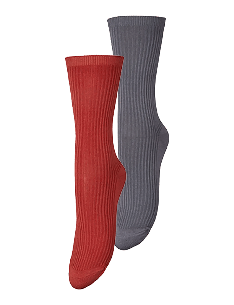 Becksöndergaard - Telma Solid Sock 2 Pack - mode trends - gray/orange - 0