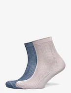Glitter Drake Sock 2 Pack - BLUE/FAWN